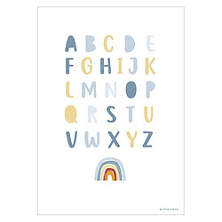 Little Dutch Affiche Réversible Alphabet et Arc-en-ciel Bleu - 42 x 32 cm