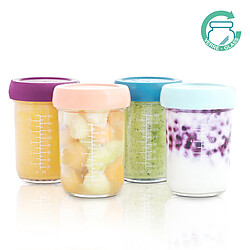 Babymoov Lot de 4 Babybols en Verre 220 ml - Multicolore