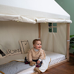 Childhome Toile pour Lit Junior Cabane Blanc - 90 x 200 cm