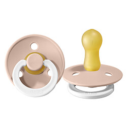 Bibs Lot de 2 Sucettes Rondes Night Colour Blush & Vanilla - 6/18 Mois