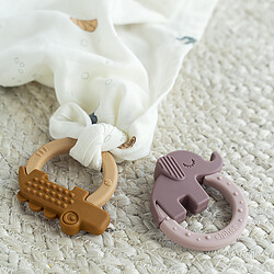 Done by Deer Lot de 2 Anneaux de Dentition Deer Friends - Moutarde et Rose Poudré pas cher