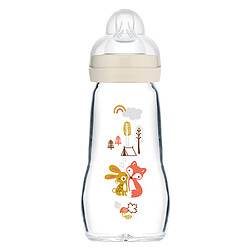 MAM Biberon Verre Colors of Nature Blanc - 260 ml