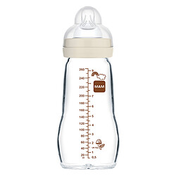 MAM Biberon Verre Colors of Nature Blanc - 260 ml