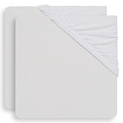 Jollein Lot de 2 Draps Housse Jersey Blanc - 60 x 120 cm