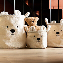 Childhome Lot de 3 Paniers - Teddy Ecru