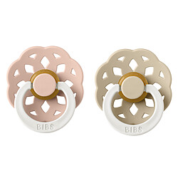 Bibs Lot de 2 Sucettes Rondes Boheme Glow Blush & Vanilla - 6/18 Mois