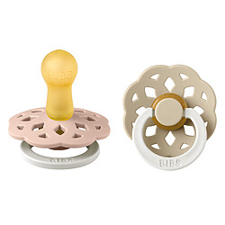 Avis Bibs Lot de 2 Sucettes Rondes Boheme Glow Blush & Vanilla - 6/18 Mois
