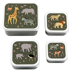 A Little Lovely Company Lot de 4 Boîtes à Goûter - Savane