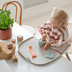 Done by Deer Bavoir à Manches avec Poche Rayures Papaye - 6/18 Mois