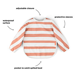 Done by Deer Bavoir à Manches avec Poche Rayures Papaye - 6/18 Mois pas cher