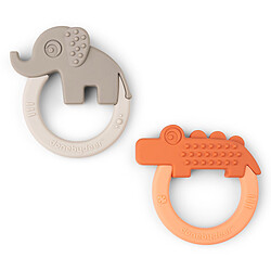 Done by Deer Lot de 2 Anneaux de Dentition Deer Friends - Papaye et Sable