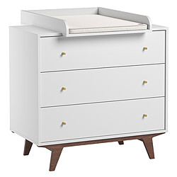 Vox Meubles Commode et Plan à Langer Mid II - Blanc et Noyer