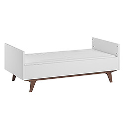 Avis Vox Meubles Lit Bébé Evolutif Mid II Blanc et Noyer - 70 x 140 cm