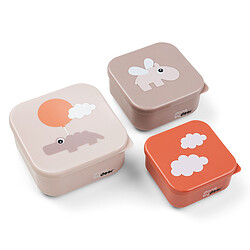 Done by Deer Lot de 3 Boîtes à Goûter Gigognes - Happy Clouds Rose
