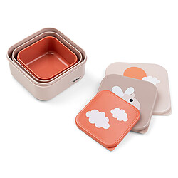 Avis Done by Deer Lot de 3 Boîtes à Goûter Gigognes - Happy Clouds Rose