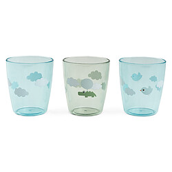 Done by Deer Lot de 3 Mini Verres Yummy Happy Clouds Vert - 120 ml