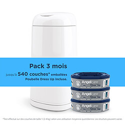 Angelcare Starter Pack Dress Up + 3 Recharges - Laquée Blanche