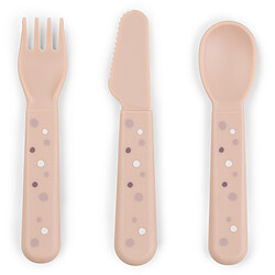 Done by Deer Lot de 3 Couverts Foodie - Happy Dots Rose