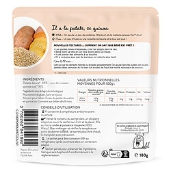 Popote Les Moulinés Patate Douce et Quinoa - 180 g