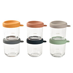 BÉABA Lot de 6 Portions Verre 250 ml - Sunrise Color Mix