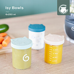 Babymoov Lot de 6 ISY BOWLS en Verre 250 ml - Multicolore