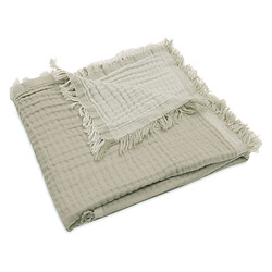 Jollein Couverture Berceau Fringe - Olive Green & Ivory pas cher