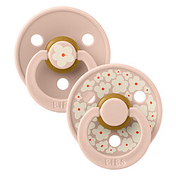 Lot de 2 Sucettes Rondes Bibs Studio Jasmine Blush Mix - 0/6 Mois