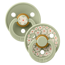 Lot de 2 Sucettes Rondes Bibs Studio Jasmine Sage Mix - 0/6 Mois