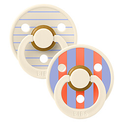 Lot de 2 Sucettes Rondes Bibs Studio Pin Hush Mix Vanilla - 0/6 Mois