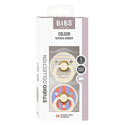 Lot de 2 Sucettes Rondes Bibs Studio Pin Hush Mix Vanilla - 0/6 Mois