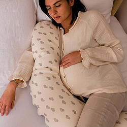 Candide Coussin de Maternité et d'Allaitement Jersey - Coeurs Gris