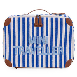 Childhome Valise Mini Traveller - Rayures Bleu Electrique Bleu Clair