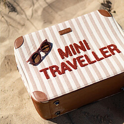 Childhome Valise Mini Traveller - Rayures Nude Terracotta