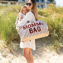 Childhome Mommy Bag Large - Rayures Nude Terracotta pas cher
