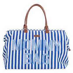 Childhome Mommy Bag Large - Rayures Bleu Electrique Bleu Clair