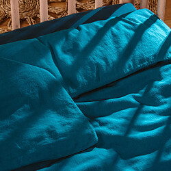 Kadolis Housse de Couette Pur Coton Bio Bleu Nuit - 75 x 120 cm