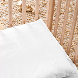 Kadolis Taie d'Oreiller Satin de Coton Bio Lavé Blanc Craie - 40 x 60 cm