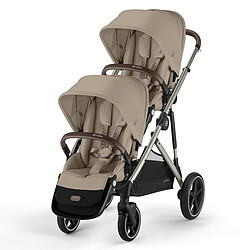 Cybex Poussette Double Gazelle S Châssis Taupe - Almond Beige