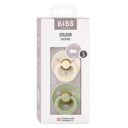 Bibs Lot de 2 Sucettes Rondes Colour Ivory & Sage - 18 Mois +