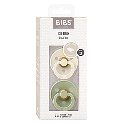 Bibs Lot de 2 Sucettes Anatomiques Colour Ivory & Sage - 6/18 Mois