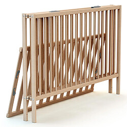 WEBABY Lit Bébé Pliant Flex Hêtre Brut et Gris - 60 x 120 cm