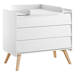 Vox Meubles Commode et Plan à Langer Vintage - Blanc et Chêne