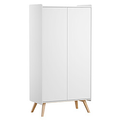 Vox Meubles Armoire 2 Portes Vintage - Blanc et Chêne