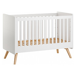 Vox Meubles Lit Bébé Evolutif Vintage Blanc et Chêne - 70 x 140 cm