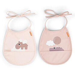 Done by Deer Lot de 2 Petits Bavoirs - Happy Clouds Rose