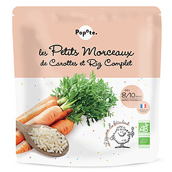 Popote Les Petits Morceaux Carottes et Riz Complet - 190 g