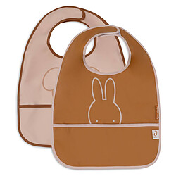 Jollein Lot de 2 Bavoirs Imperméables - Miffy Peekaboo Wild Rose