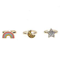Avis Rex London Lot de 3 Bagues Pailletées - Etoile