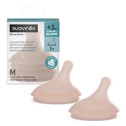 Suavinex Lot de 2 Tétines Zerø.Zerø 1 Trou Deep - Débit Moyen