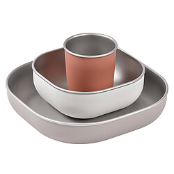 BÉABA Set de Vaisselle 3 Pièces en Inox - Terracotta